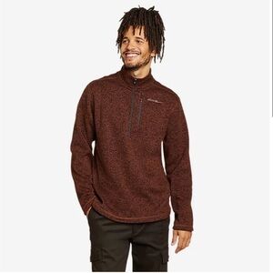 Eddie Bauer Men’s Convector Half-zip Fleece Sweater Deep Mahogany